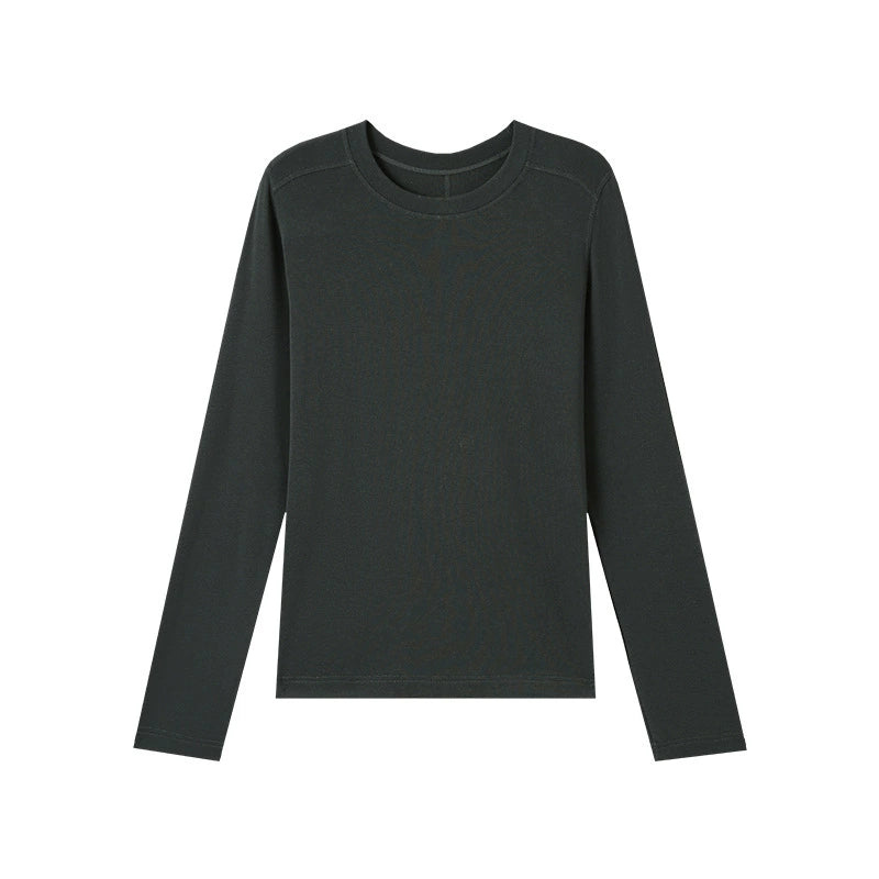 Damen Basic Langarmshirt, Rundhals