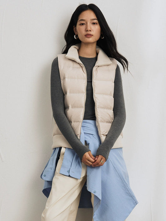 Damen Leichte Daunenweste mit Fleece, Warm & Modisch