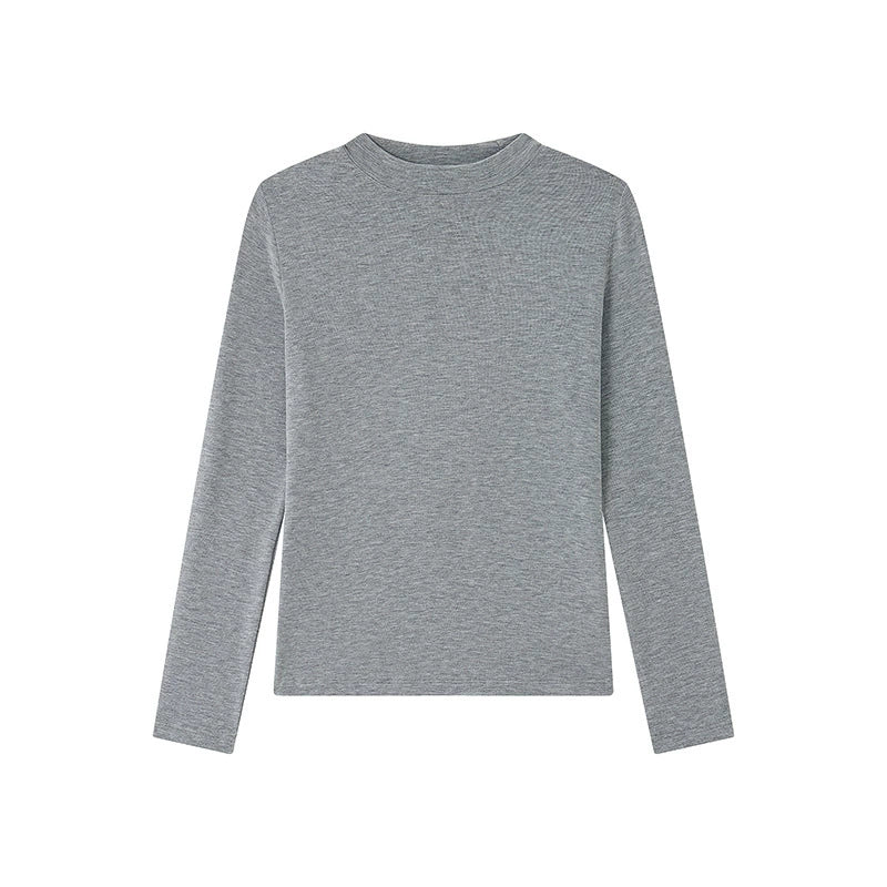 Damen Basic Longsleeve mit Stehkragen