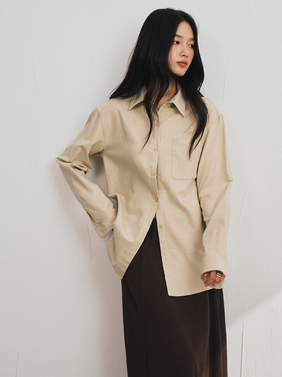 Damen Baumwollhemd - Langarm, Relaxed Fit