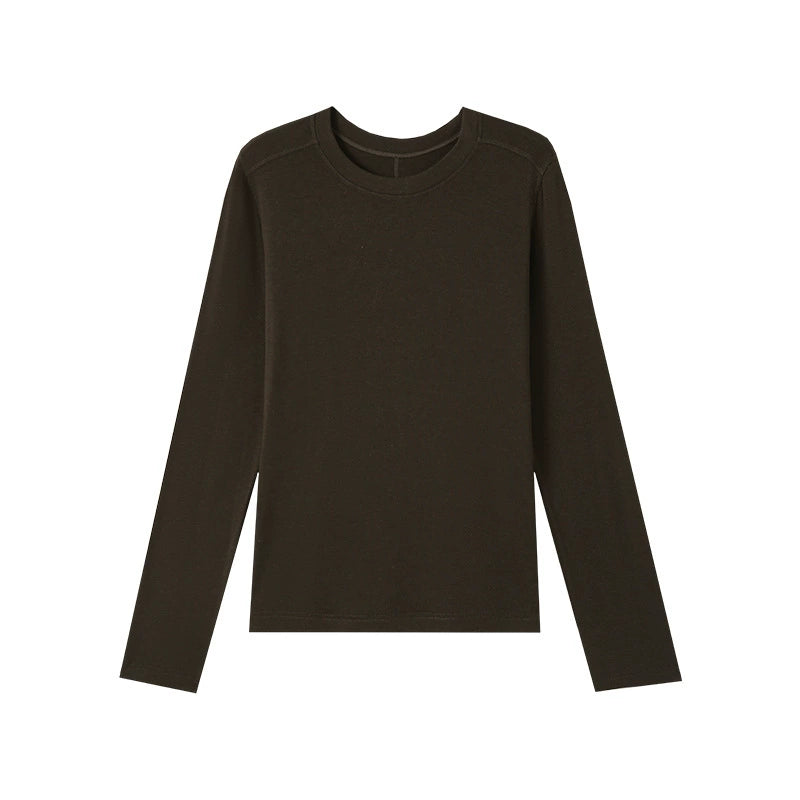 Damen Basic Langarmshirt, Rundhals