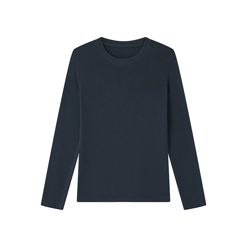 Damen Basic Langarm T-shirt, Rundhals