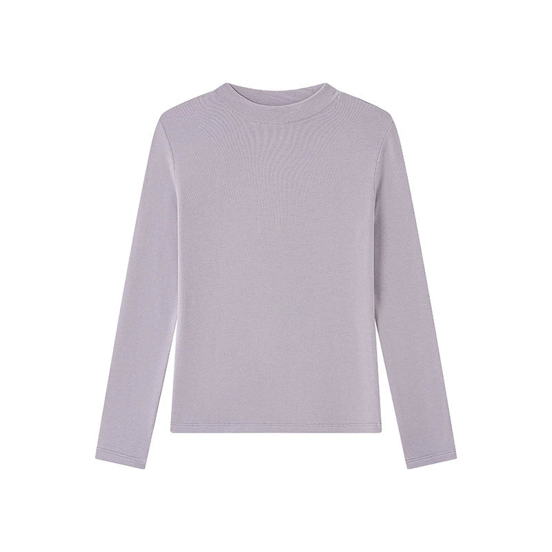 Damen Basic Longsleeve mit Stehkragen