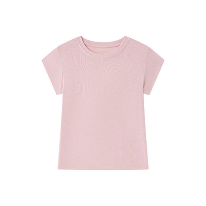 Damen T-Shirt aus Tencel-Wolle – Kurzarm, Rundhals, Slim Fit,