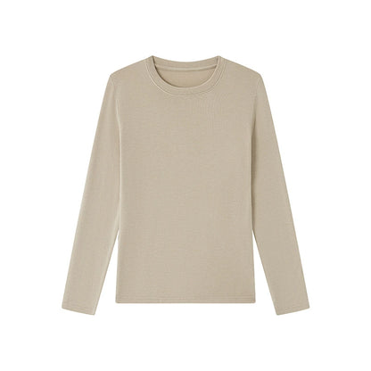 Damen Basic Langarm T-shirt, Rundhals