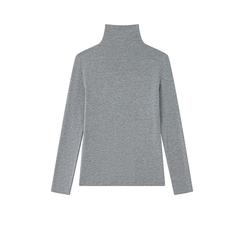 Damen Rollkragen-Shirt aus Lyocell-Acetat-Wolle - elegant & warm