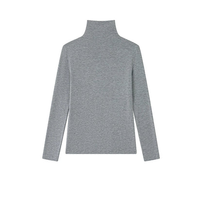 Damen Rollkragen-Shirt aus Lyocell-Acetat-Wolle - elegant & warm