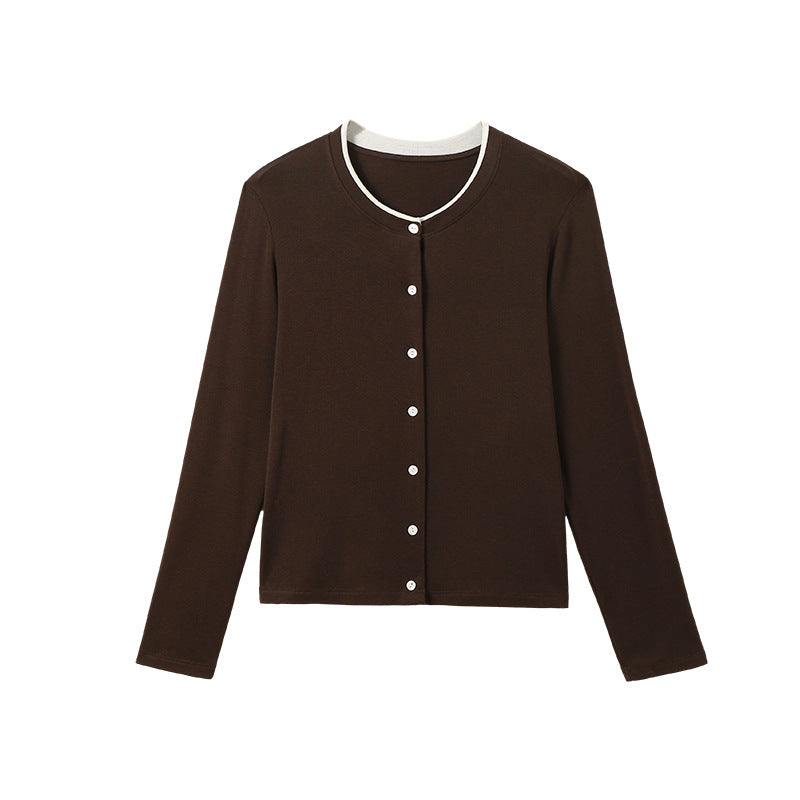 Damen Feinstrick-Cardigan – Langarm, Knopfleiste
