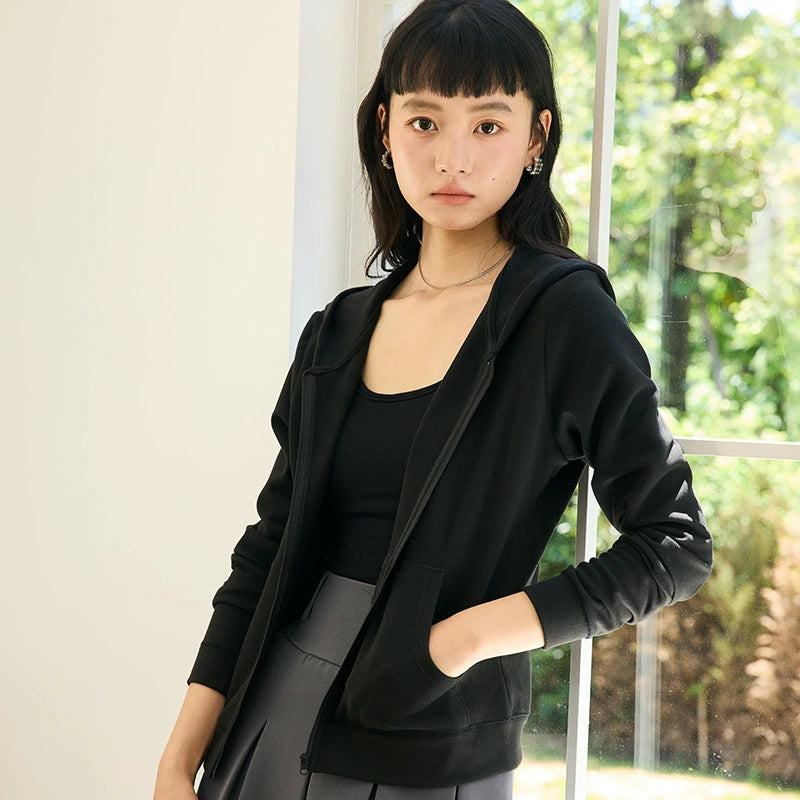 Damen Kapuzenjacke mit Reißverschluss – Weich & Lässig