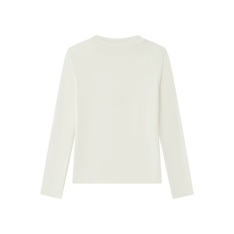Damen Basic Longsleeve mit Stehkragen
