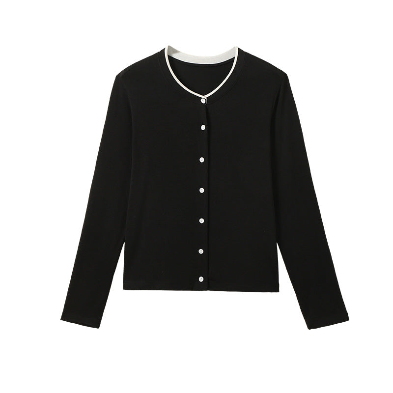 Damen Feinstrick-Cardigan – Langarm, Knopfleiste