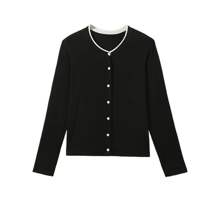 Damen Feinstrick-Cardigan – Langarm, Knopfleiste