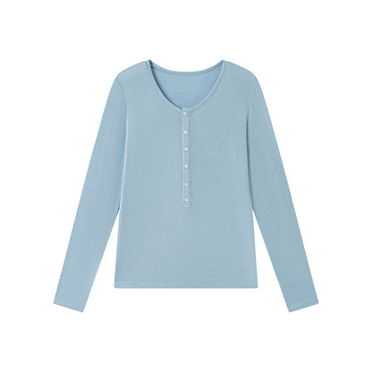 Damen Langarmshirt – Rundhals, Slim Fit, aus TENCEL™