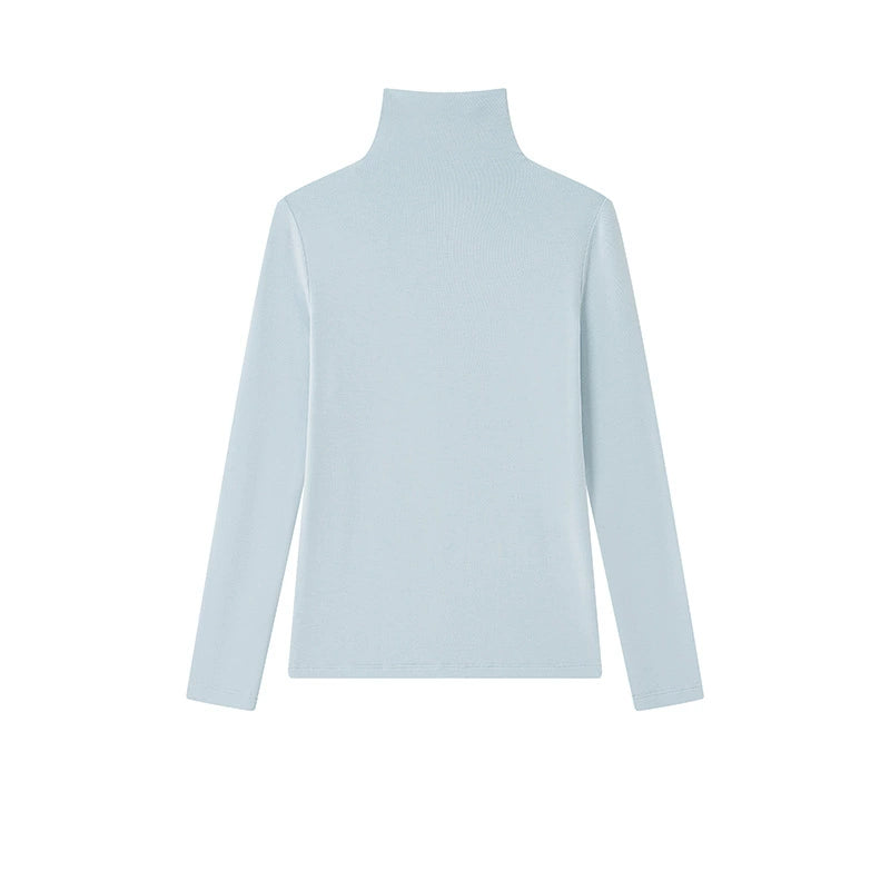 Damen Rollkragen-Shirt aus Lyocell-Acetat-Wolle - elegant & warm