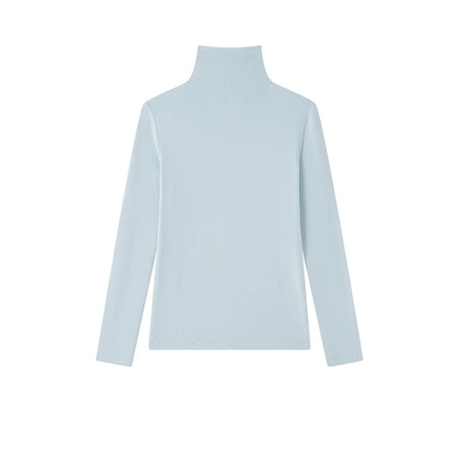 Damen Rollkragen-Shirt aus Lyocell-Acetat-Wolle - elegant & warm