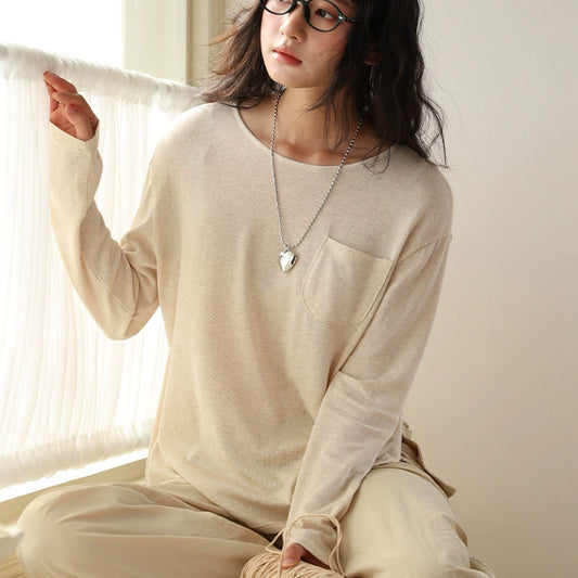 Damen Longsleeve aus Tencel-Leinen