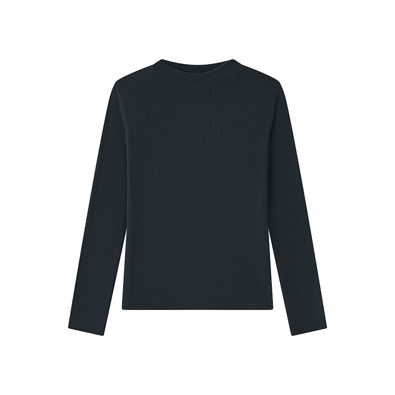 Damen Basic Longsleeve mit Stehkragen