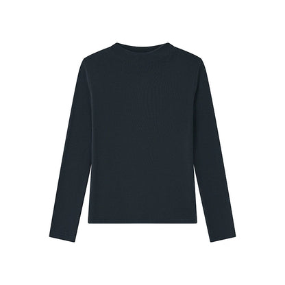 Damen Basic Longsleeve mit Stehkragen