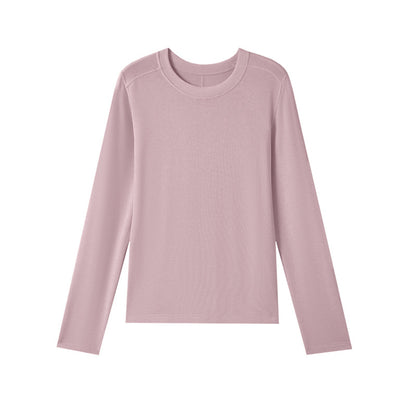 Damen Basic Langarmshirt, Rundhals
