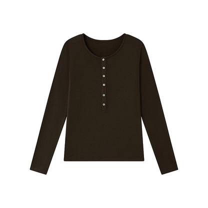 Damen Langarmshirt – Rundhals, Slim Fit, aus TENCEL™