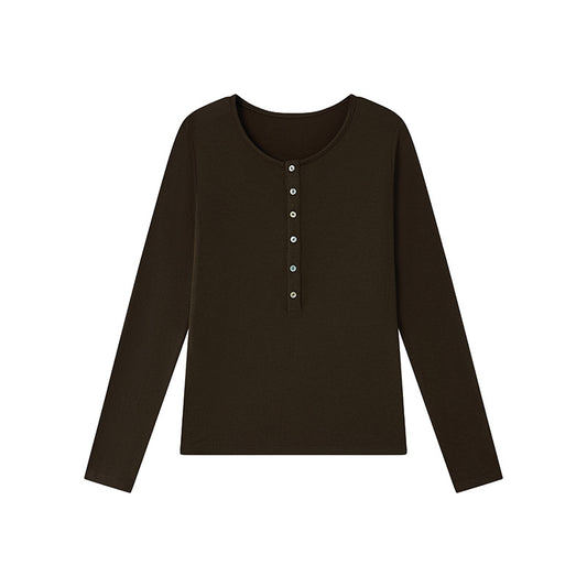 Damen Henley-Langarmshirt aus TENCEL™