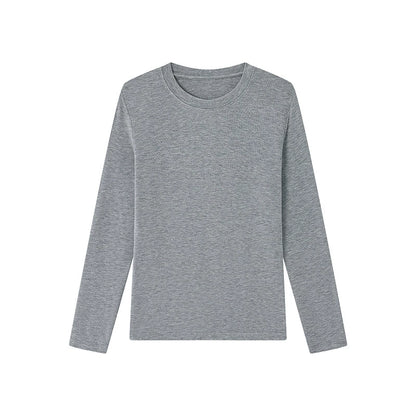 Damen Basic Langarm T-shirt, Rundhals