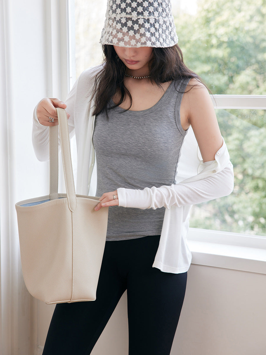 Damen Trägertop – Einfarbiges TENCEL™-Wolle-Mix, hautfreundlich, für Frühling & Sommer