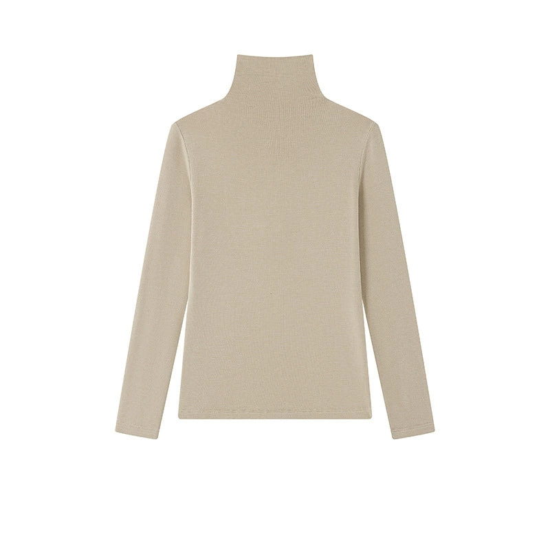 Damen Rollkragen-Shirt aus Lyocell-Acetat-Wolle - elegant & warm