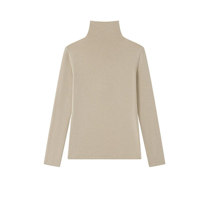 Damen Rollkragen-Shirt aus Lyocell-Acetat-Wolle - elegant & warm