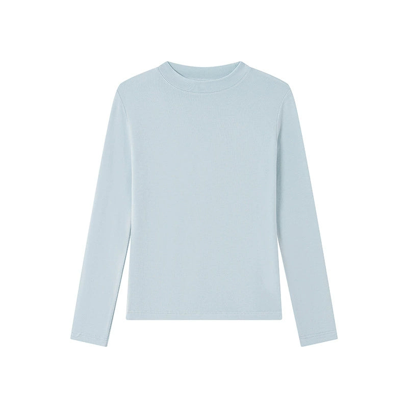 Damen Basic Longsleeve mit Stehkragen
