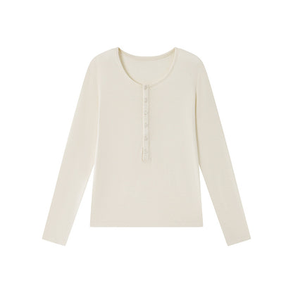 Damen Langarmshirt – Rundhals, Slim Fit, aus TENCEL™