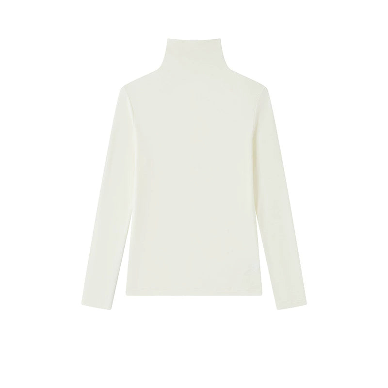 Damen Rollkragen-Shirt aus Lyocell-Acetat-Wolle - elegant & warm