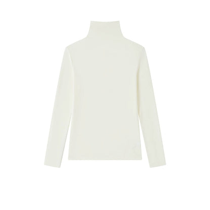 Damen Rollkragen-Shirt aus Lyocell-Acetat-Wolle - elegant & warm