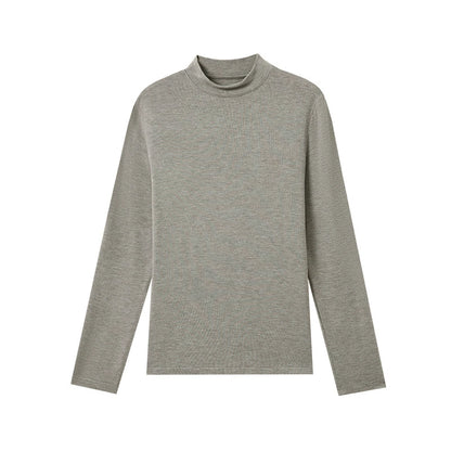 Damen Strickpullover mit Halbkragen – TENCEL™ & Wolle, langarm