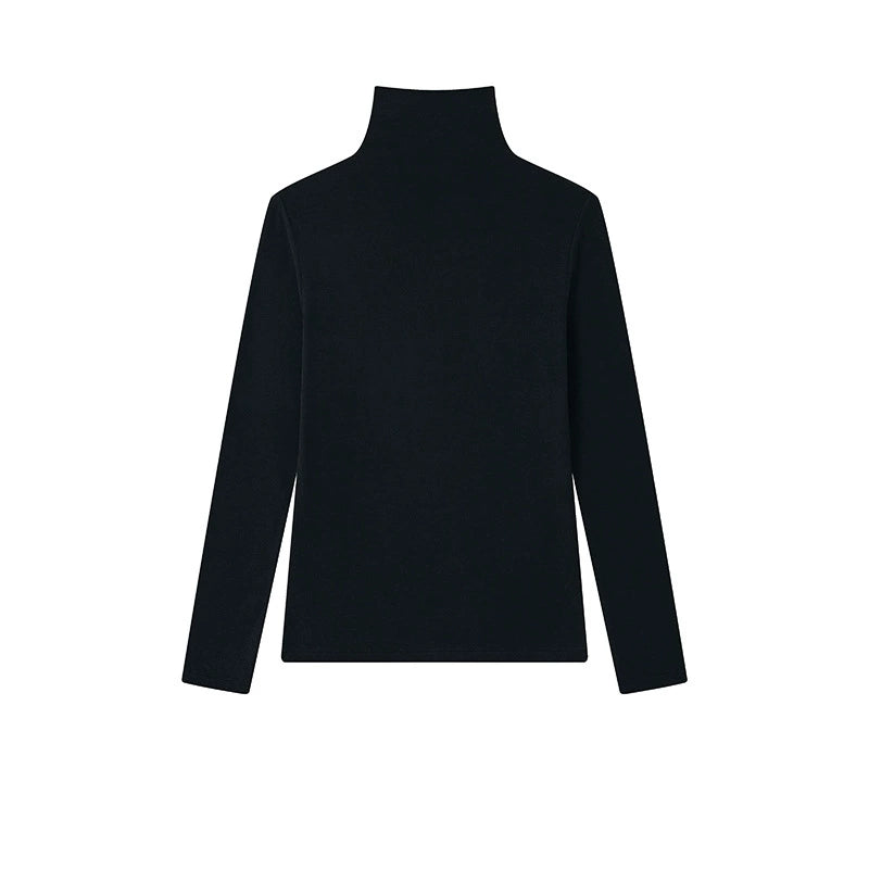 Damen Rollkragen-Shirt aus Lyocell-Acetat-Wolle - elegant & warm