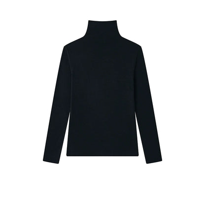 Damen Rollkragen-Shirt aus Lyocell-Acetat-Wolle - elegant & warm