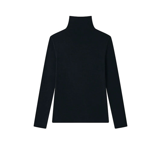 Damen Rollkragen-Shirt aus Lyocell-Acetat-Wolle - elegant & warm