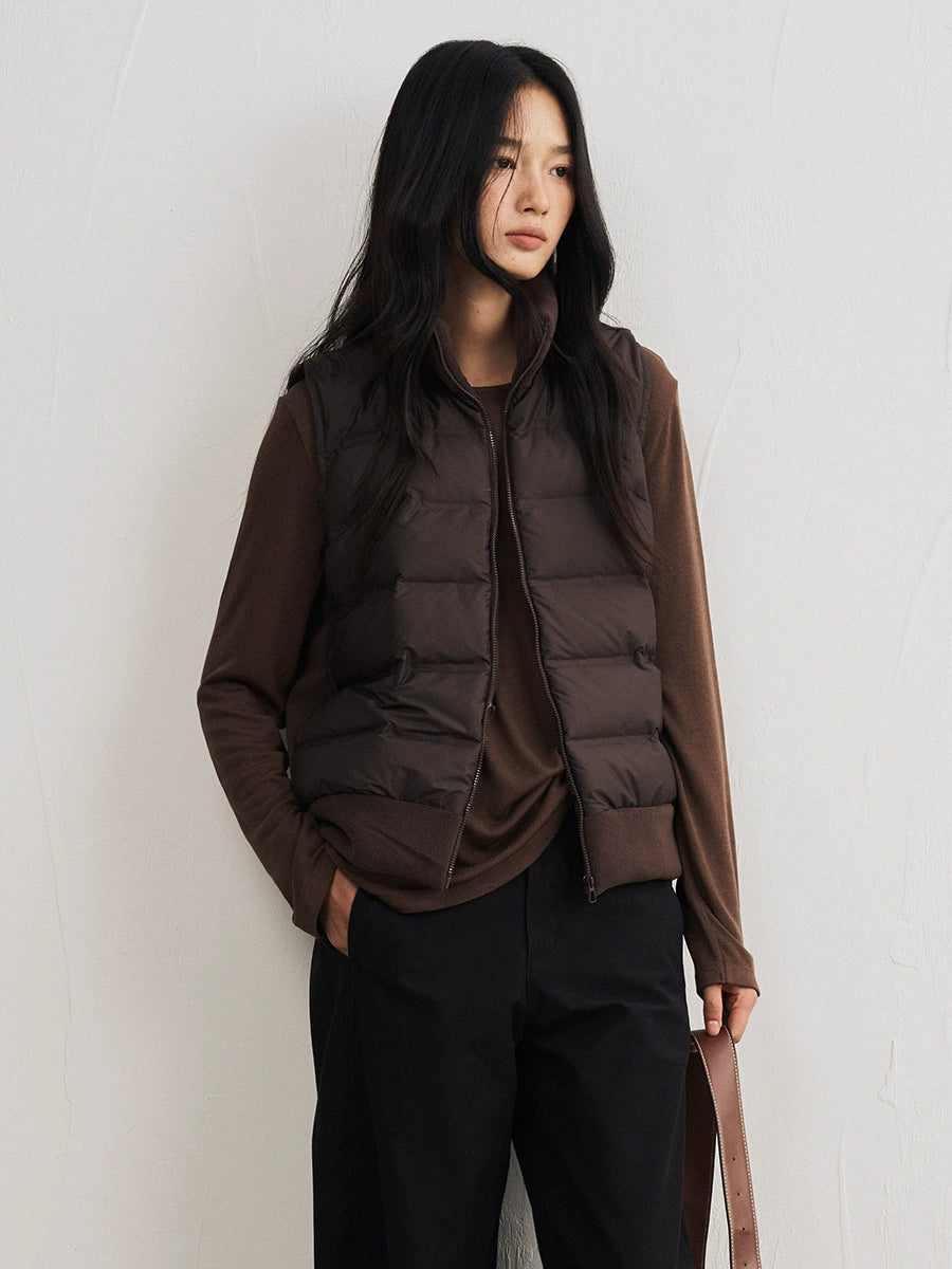 Damen Leichte Daunenweste mit Fleece, Warm & Modisch