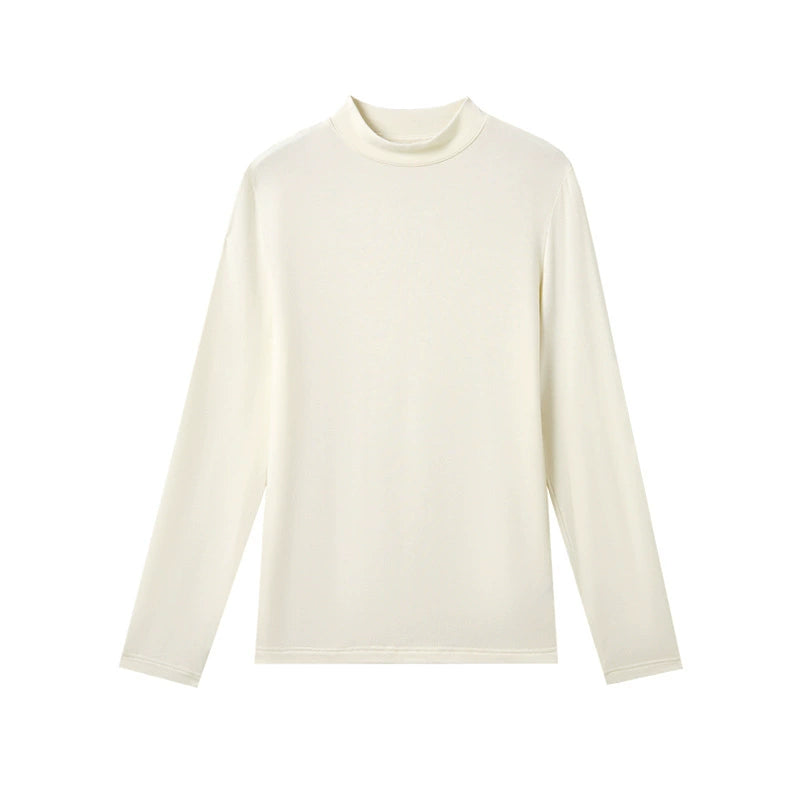 Damen Strickpullover mit Halbkragen – TENCEL™ & Wolle, langarm