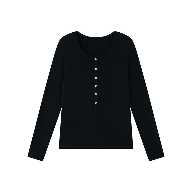 Damen Langarmshirt – Rundhals, Slim Fit, aus TENCEL™