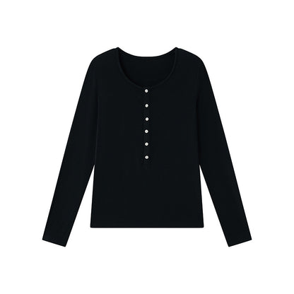 Damen Langarmshirt – Rundhals, Slim Fit, aus TENCEL™