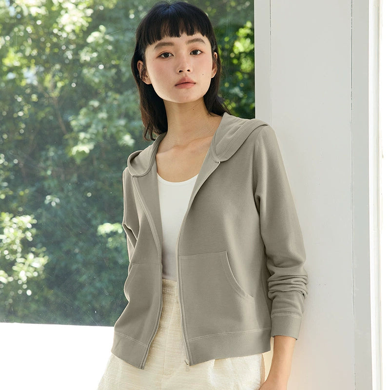 Damen Kapuzenjacke mit Reißverschluss – Weich & Lässig