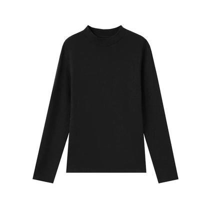 Damen Strickpullover mit Halbkragen – TENCEL™ & Wolle, langarm