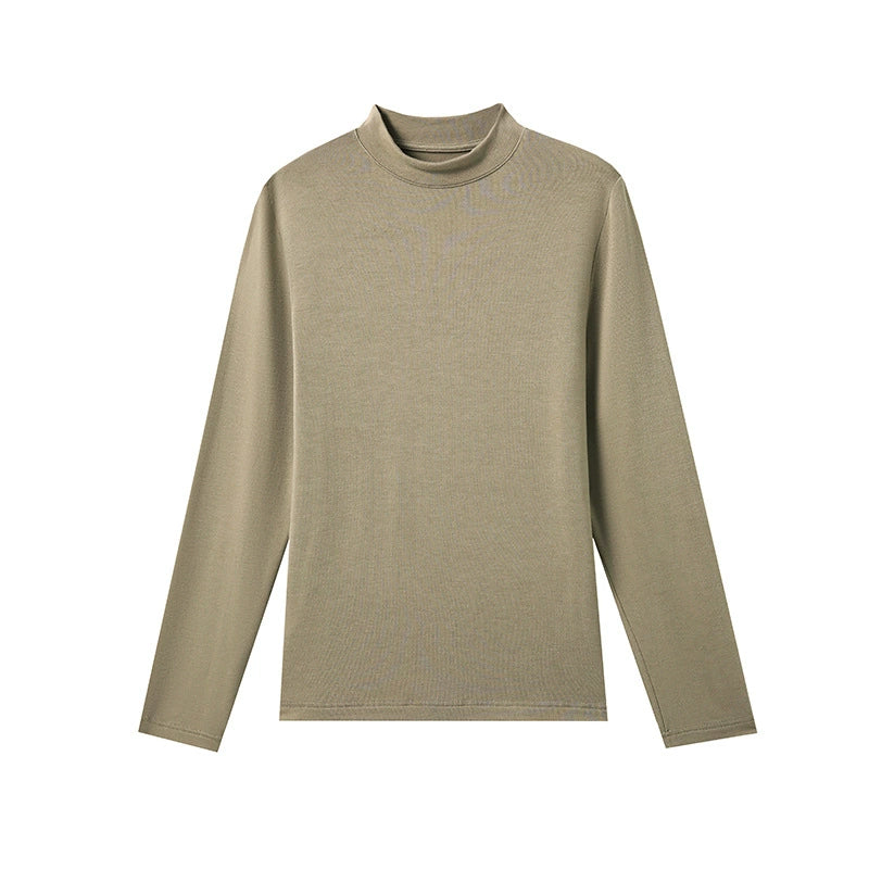 Damen Strickpullover mit Halbkragen – TENCEL™ & Wolle, langarm
