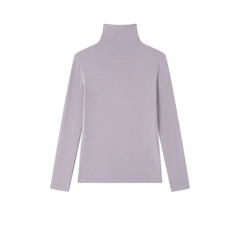 Damen Rollkragen-Shirt aus Lyocell-Acetat-Wolle - elegant & warm