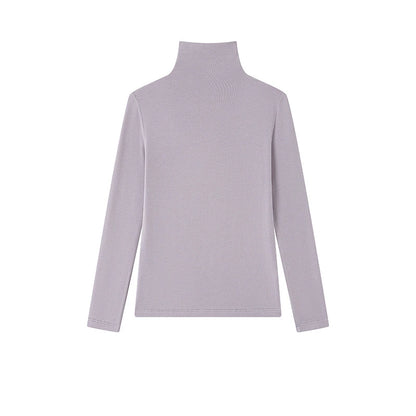 Damen Rollkragen-Shirt aus Lyocell-Acetat-Wolle - elegant & warm