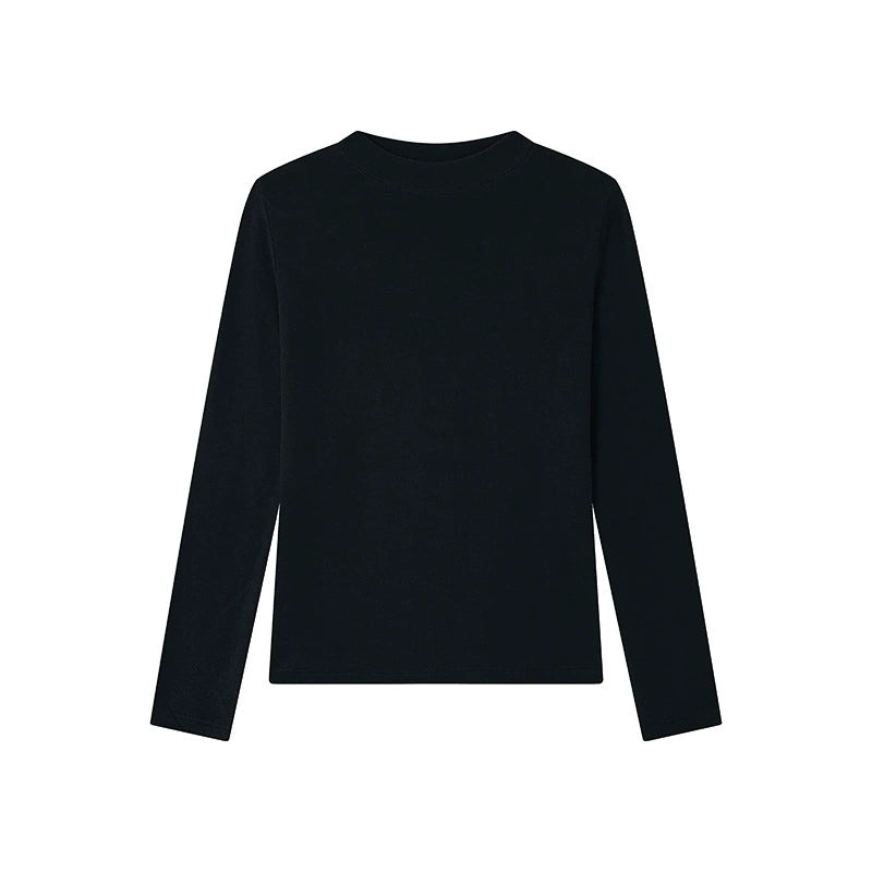Damen Basic Longsleeve mit Stehkragen