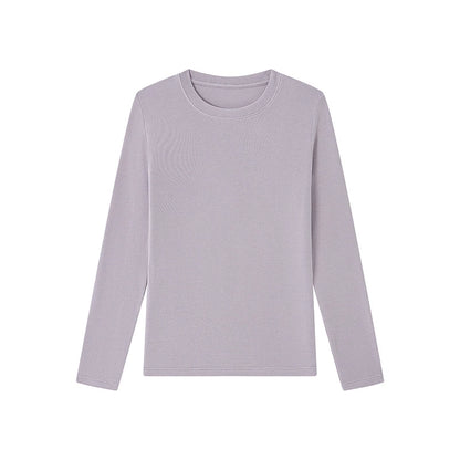 Damen Basic Langarm T-shirt, Rundhals