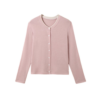 Damen Feinstrick-Cardigan – Langarm, Knopfleiste