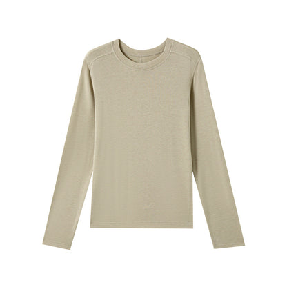 Damen Basic Langarmshirt, Rundhals